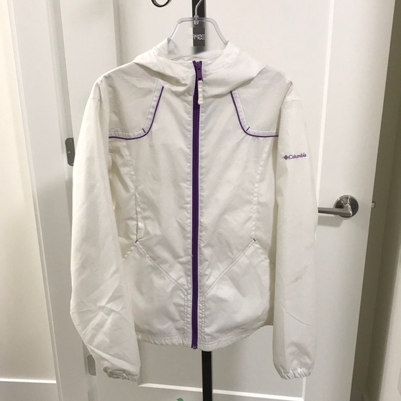 Columbia White & Purple Rain Jacket - Picture 1 of 3